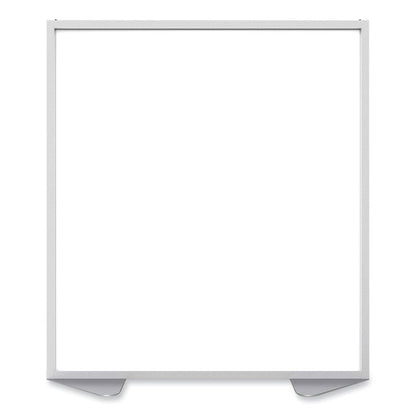 Floor Partition with Aluminum Frame, 48.06 x 2.04 x 53.86, White