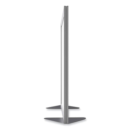 Floor Partition with Aluminum Frame, 48.06 x 2.04 x 53.86, White