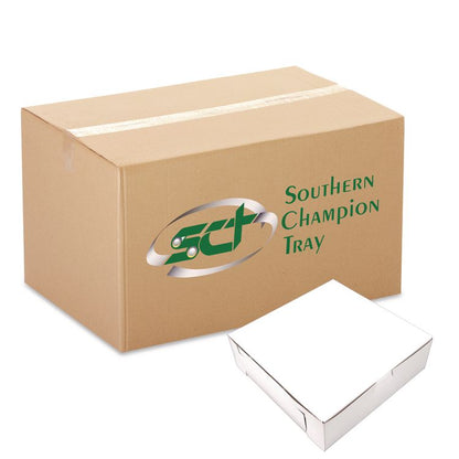 White One-Piece Non-Window Bakery Boxes, Standard, 8 x 2.5 x 8, White, Paper, 250/Bundle