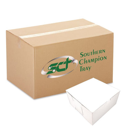 White One-Piece Non-Window Bakery Boxes, Standard, 8 x 8 x 4, White, Paper, 250/Bundle