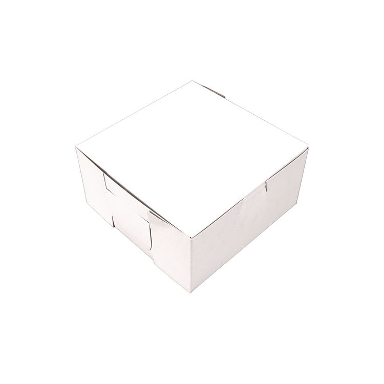 White One-Piece Non-Window Bakery Boxes, Standard, 3 x 6 x 6, White, Paper, 250/Carton