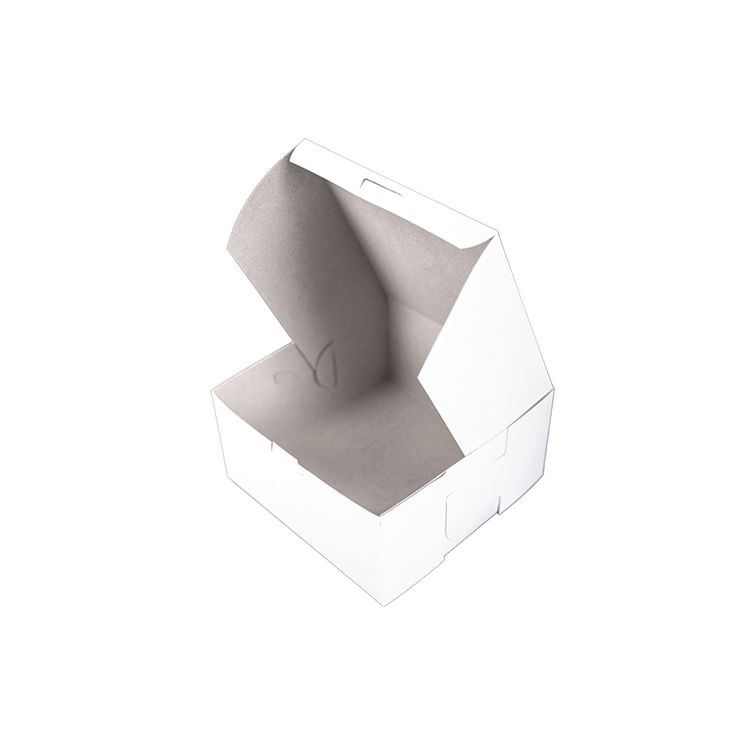 White One-Piece Non-Window Bakery Boxes, Standard, 8 x 8 x 4, White, Paper, 250/Bundle