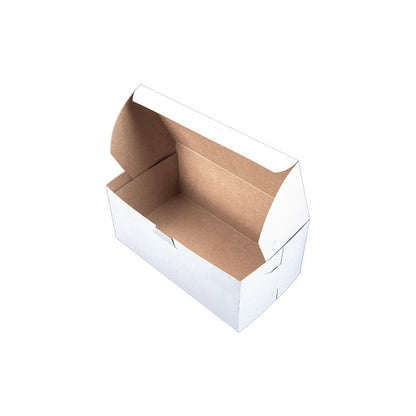White One-Piece Non-Window Bakery Boxes, Standard, 9 x 5 x 4, White, Paper, 250/Bundle