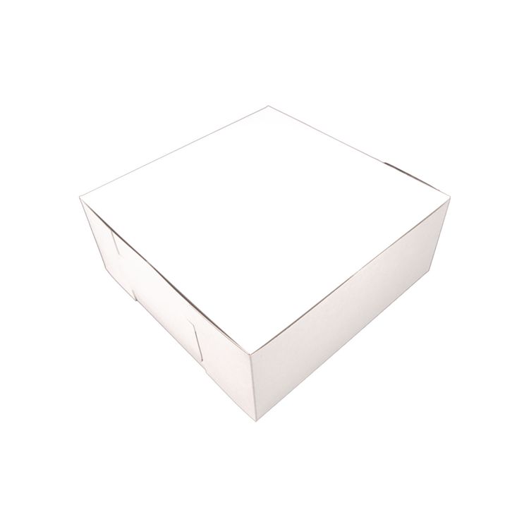 White One-Piece Non-Window Bakery Boxes, Standard, 10 x 10 x 4, White, Paper, 100/Bundle