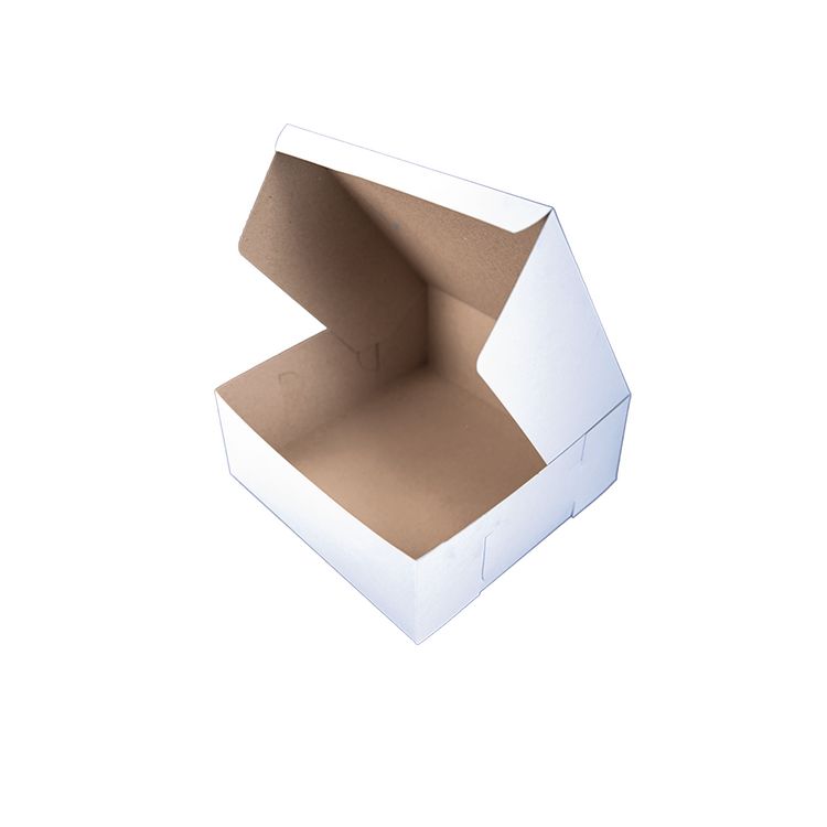White One-Piece Non-Window Bakery Boxes, Standard, 10 x 10 x 4, White, Paper, 100/Bundle