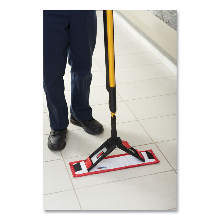 Adaptable Flat Mop Pads, Microfiber, 19.5 x 5.5, Red, 12/Carton
