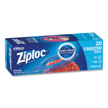 Zipper Freezer Bags, 16 oz, 2.7 mil, 7" x 5", Clear, 240/Carton