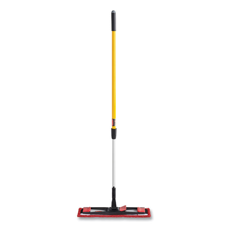 Adaptable Flat Mop Pads, Microfiber, 19.5 x 5.5, Red, 12/Carton