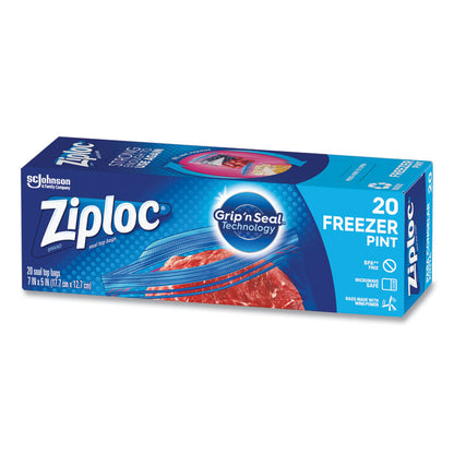 Zipper Freezer Bags, 16 oz, 2.7 mil, 7" x 5", Clear, 240/Carton