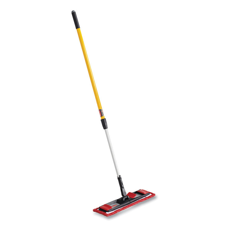 Adaptable Flat Mop Pads, Microfiber, 19.5 x 5.5, Red, 12/Carton
