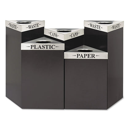 Trifecta Waste Receptacle Lid, Laser Cut "WASTE" Inscription, 20w x 20d x 3h, Stainless Steel