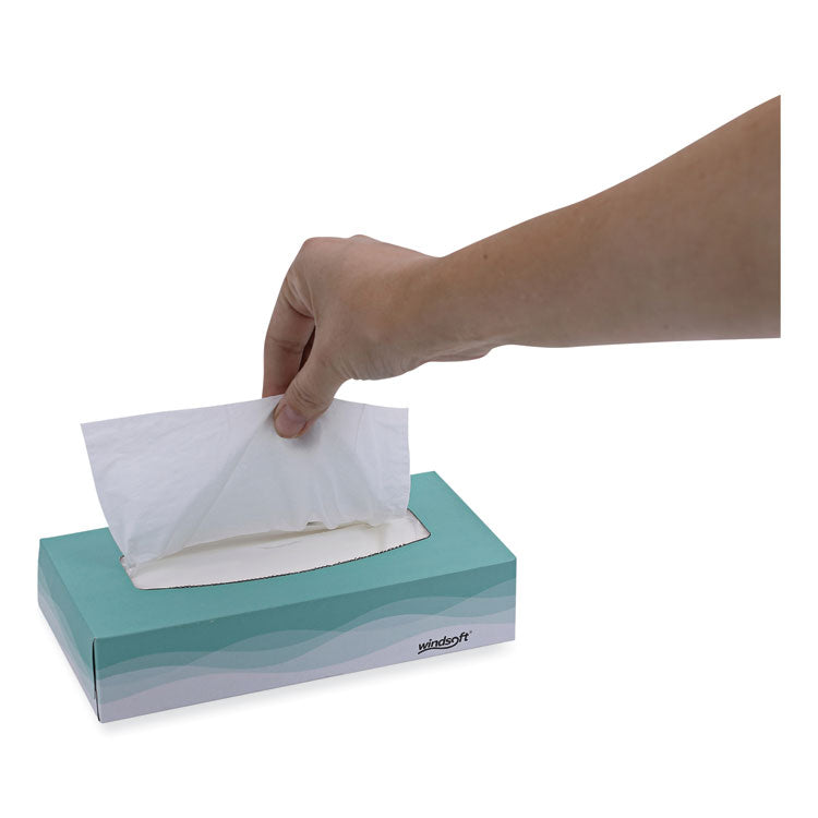 Facial Tissue, Flat Pop-Up Box, 2-Ply, White, 100 Sheets/Box, 30 Boxes/Carton