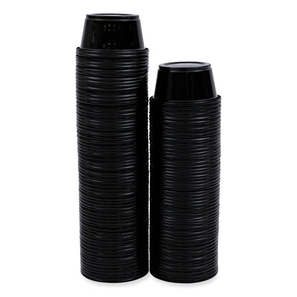 Souffle/Portion Cups, 2 oz, Plastic, Black, 125/Sleeve, 20 Sleeves/Carton