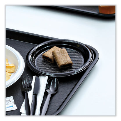 Hi-Impact Plastic Dinnerware, Plate, 9" dia, Black, 500/Carton