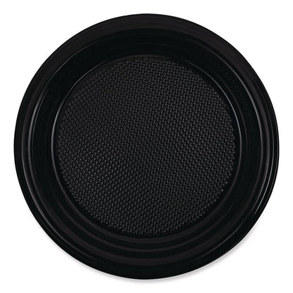 Hi-Impact Plastic Dinnerware, Plate, 6" dia, Black, 1,000/Carton