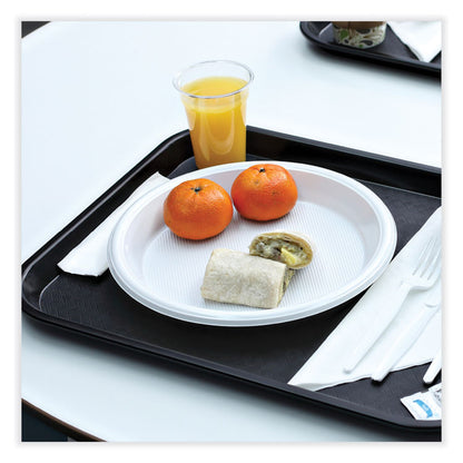 Hi-Impact Plastic Dinnerware, Plate, 10" dia, White, 500/Carton