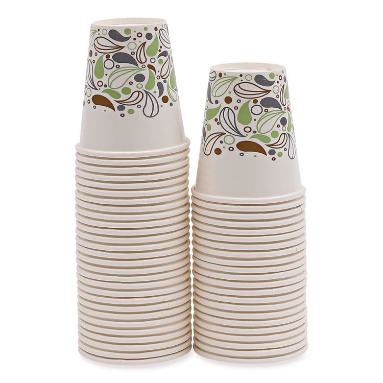 Deerfield Printed Paper Cold Cups, 12 oz, 50/Sleeve, 20 Sleeves/Carton