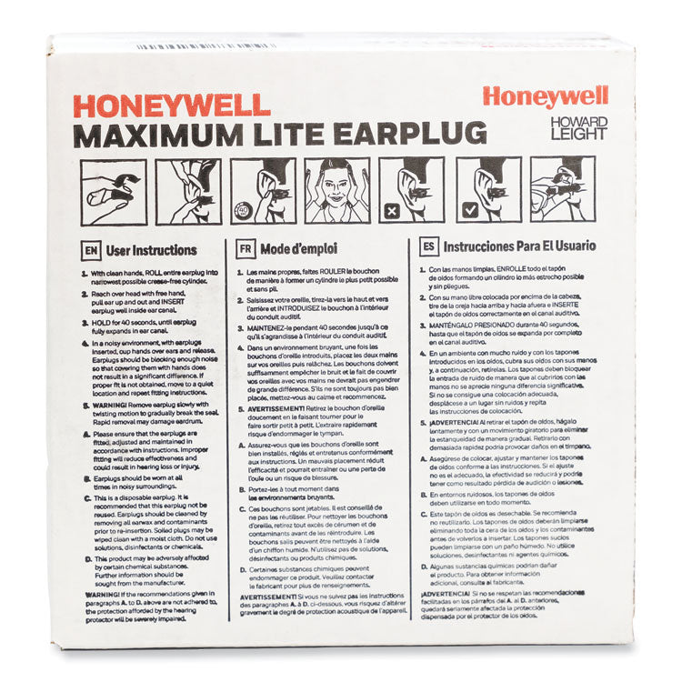 MAXIMUM Lite Single-Use Earplugs, 30 dB NRR, One Size Fits Most, Green Bell/T-Shaped Plugs, 200/Box
