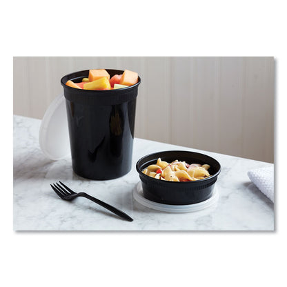 Newspring DELItainer Microwavable Container, 8 oz, 4.7 x 4.7 x 1.8, Black/Clear, Plastic, 240/Carton
