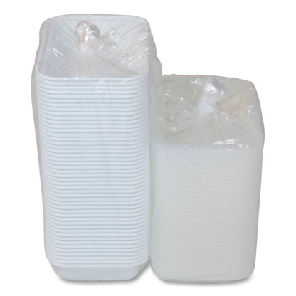 Newspring VERSAtainer Microwavable Containers, Rectangular, 16 oz, 7.4 x 5 x 2.2, White/Clear, Plastic, 150/Carton