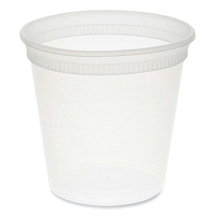 Newspring DELItainer Microwavable Container, 24 oz, 4.7 x 4.7 x 4.4, Clear, Plastic, 480/Carton