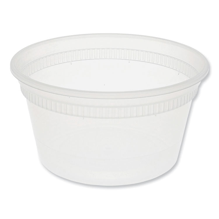 Newspring DELItainer Microwavable Container, 12 oz, 4.6 x 4.6 x 2.5, Clear, Plastic, 480/Carton