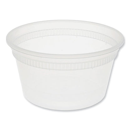 Newspring DELItainer Microwavable Container, 12 oz, 4.6 x 4.6 x 2.5, Clear, Plastic, 480/Carton