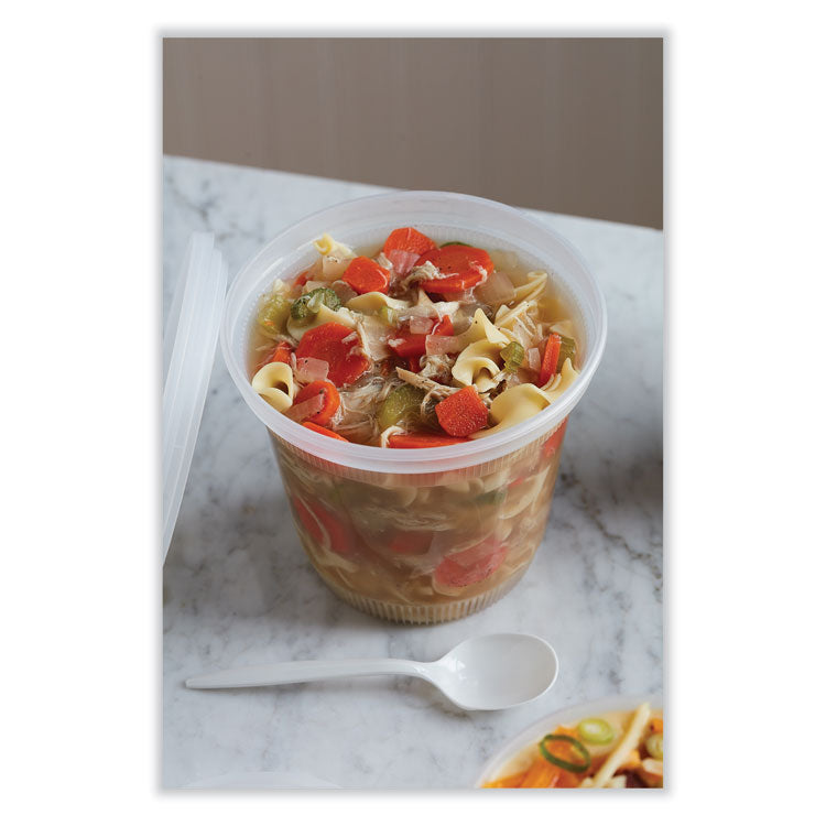 Newspring DELItainer Microwavable Container, 32 oz, 5.6 x 5.6 x 4.9, Clear, Plastic, 200/Carton