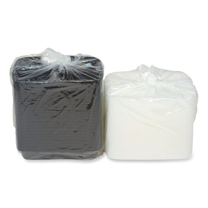 Newspring DELItainer Microwavable Container, 32 oz, 7.57 x 9.9 x 2.1, Black/Clear, Plastic, 150/Carton