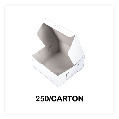 Bakery Boxes, Standard, 6 x 6 x 4, White, Paper, 250/Carton