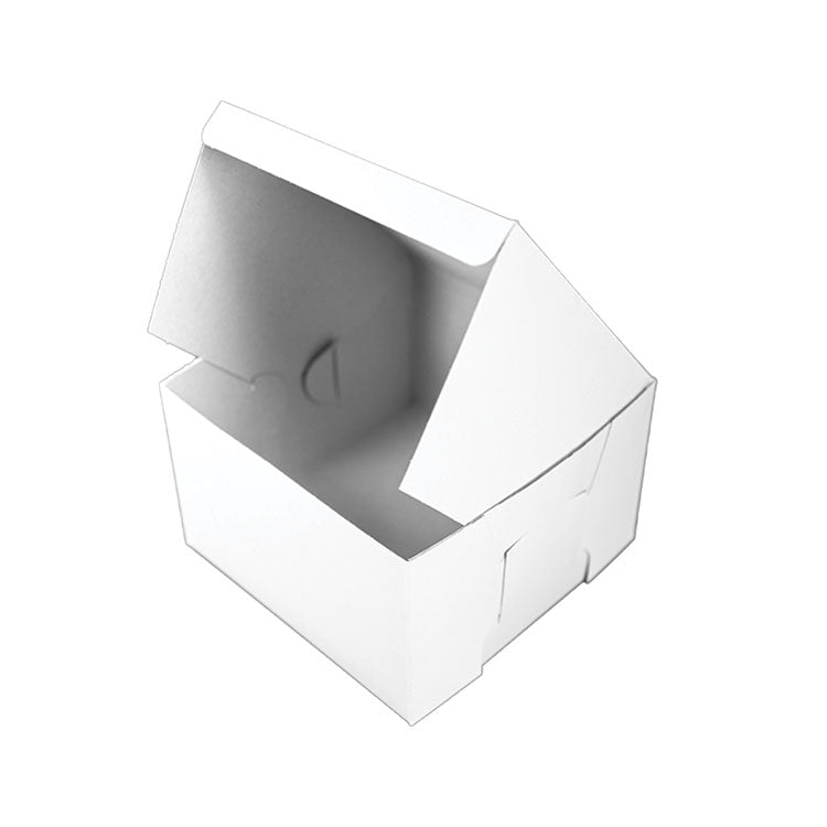 Bakery Boxes, Standard, 8 x 8 x 5, White, Paper, 100/Carton