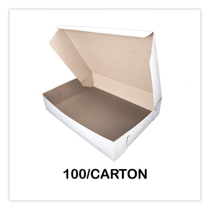 Bakery Boxes, Standard, 12 x 12 x 4, White, Paper, 100/Carton