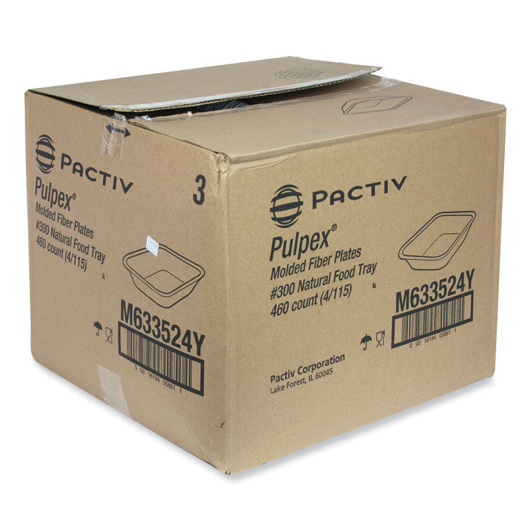 EarthChoice Pulpex Steep Wall Food Tray, 9.1 x 6.9 x 1.75, Natural, Paper, 460/Carton