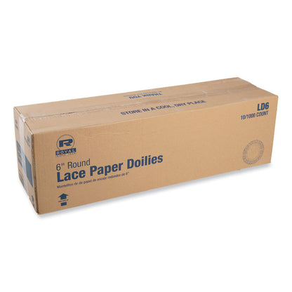 Lace Doilies, Round, 6", White, 10,000/Carton