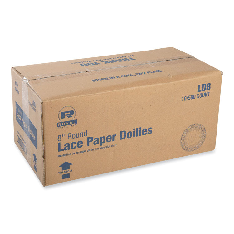 Lace Doilies, Round, 8", White, 5,000/Carton