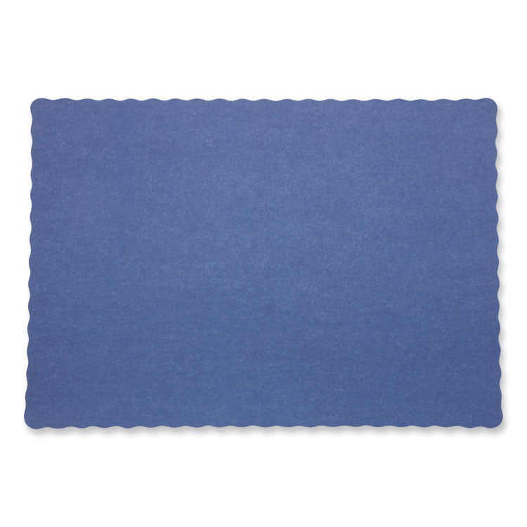 Placemats, Smooth Surface, Scalloped Edges, 13.5" x 9.5", Blue, 1,000/Carton