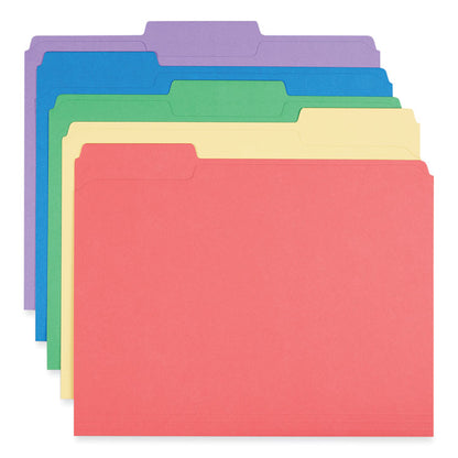 Reinforced Top-Tab File Folders, 1/3-Cut Tabs: Assorted, Letter Size, 1" Expansion, Assorted Colors, 100/Box