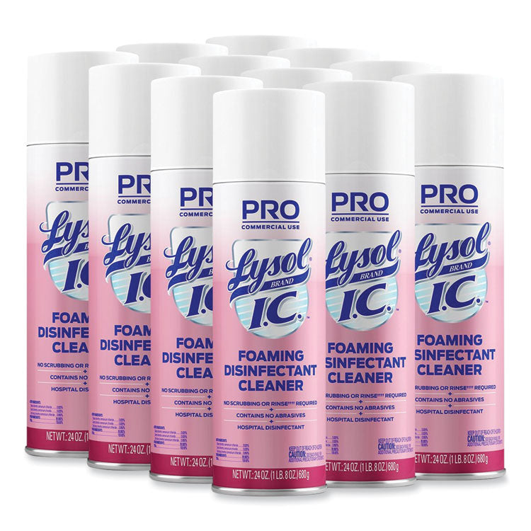 Foaming Disinfectant Cleaner, Fresh Scent, 24 oz Aerosol Spray, 12/Carton