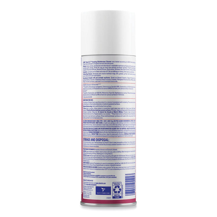 Foaming Disinfectant Cleaner, Fresh Scent, 24 oz Aerosol Spray, 12/Carton