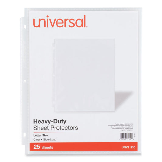 Deluxe Heavyweight Sheet Protector, Side: 3-Hole Punched, Side Load 8.5 x 11 Insert, Clear Front, 25/Pack