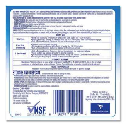 Disinfectant Heavy-Duty Bathroom Cleaner Concentrate, Fresh Lime Scent, 1 gal Bottle, 4/Carton
