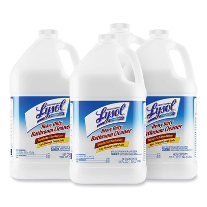 Disinfectant Heavy-Duty Bathroom Cleaner Concentrate, Fresh Lime Scent, 1 gal Bottle, 4/Carton