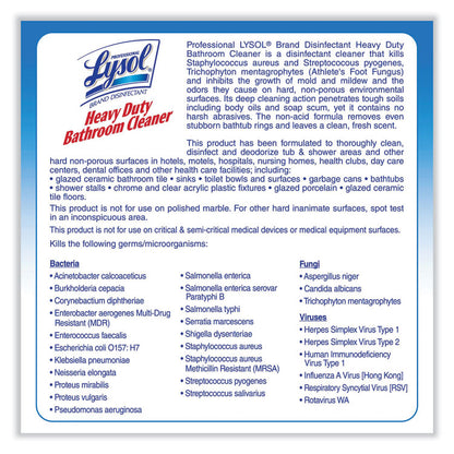 Disinfectant Heavy-Duty Bathroom Cleaner Concentrate, Fresh Lime Scent, 1 gal Bottle, 4/Carton