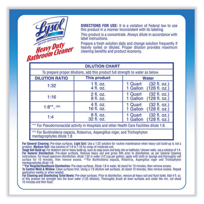 Disinfectant Heavy-Duty Bathroom Cleaner Concentrate, Fresh Lime Scent, 1 gal Bottle, 4/Carton