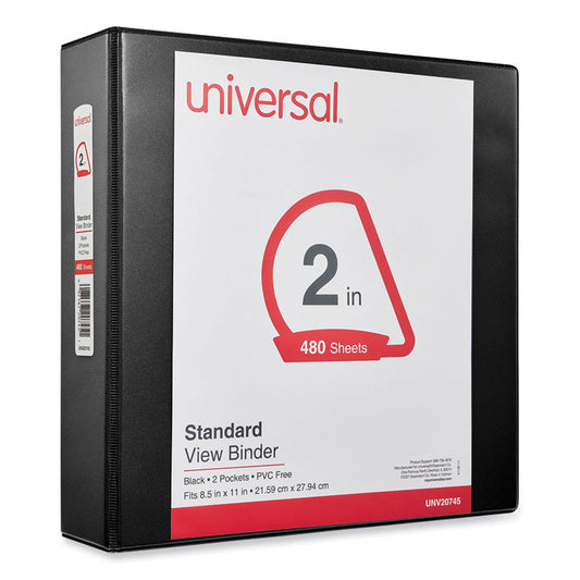 Slant D-Ring View Binder, 3 Rings, 2" Capacity, 11 x 8.5, Black (Each)