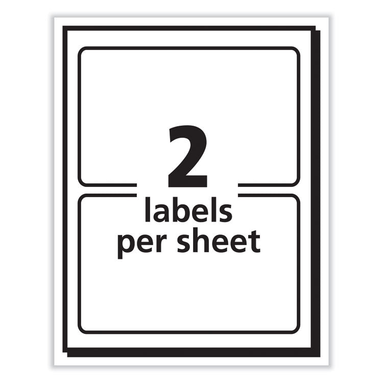 Printable Adhesive Name Badges, 3.38 x 2.33, Gold Border, 100/Pack