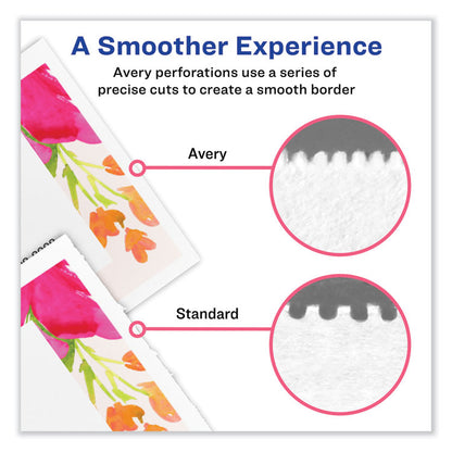 Print-to-the-Edge Microperforated Business Cards with Sure Feed Technology, Laser, 2 x 3.5, White, 8/Sheet, 20 Sheets/Pack