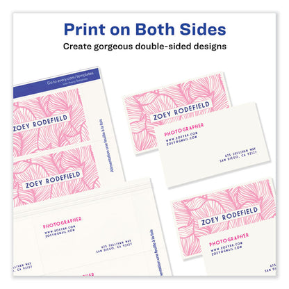 Print-to-the-Edge Microperforated Business Cards with Sure Feed Technology, Laser, 2 x 3.5, White, 8/Sheet, 20 Sheets/Pack