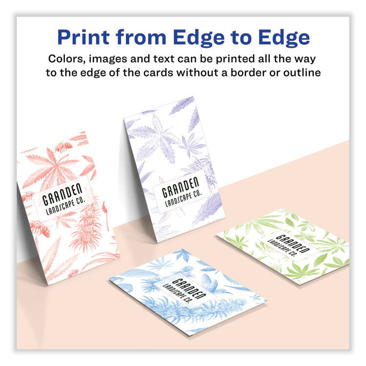 Print-to-the-Edge Microperforated Business Cards with Sure Feed Technology, Laser, 2 x 3.5, White, 8/Sheet, 20 Sheets/Pack