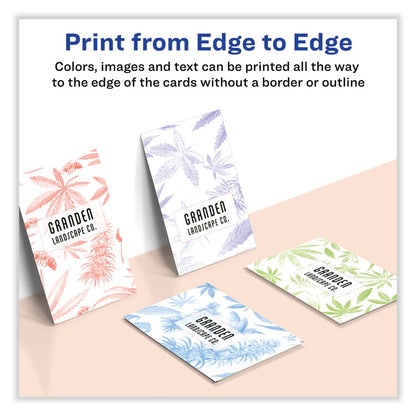 Print-to-the-Edge Microperforated Business Cards with Sure Feed Technology, Laser, 2 x 3.5, White, 8/Sheet, 20 Sheets/Pack